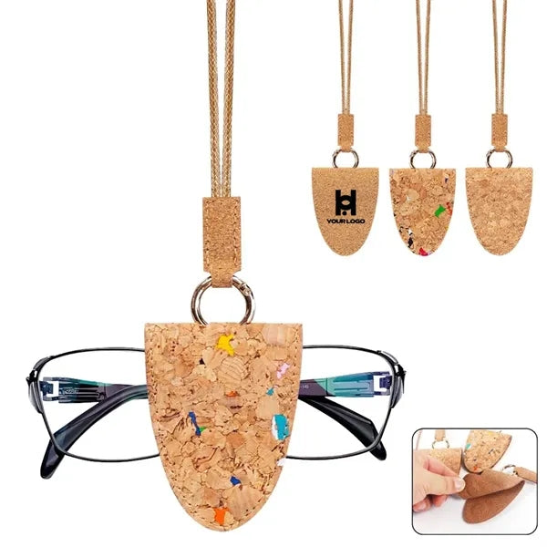 Eco-friendly magnetic cork neck lanyard eyeglass holder