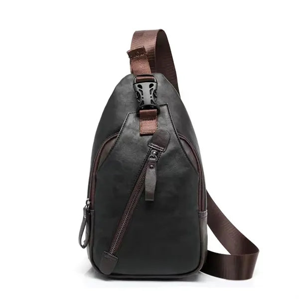 Vintage Faux Leather Crossbody Bag