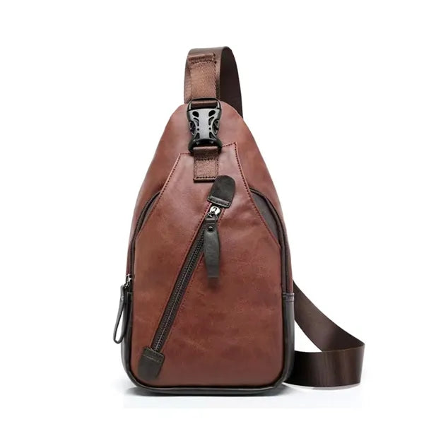 Vintage Faux Leather Crossbody Bag