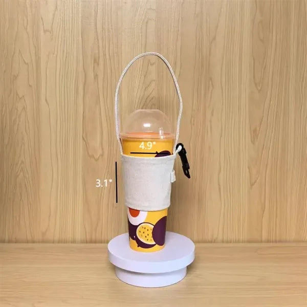 Canvas Foldable Drink Holder with Hook