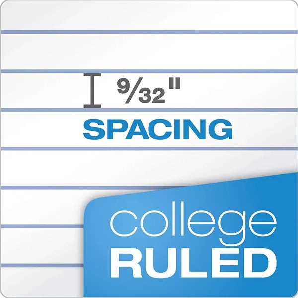 8 x 10.5 in school work college ruled paper spiral notebook