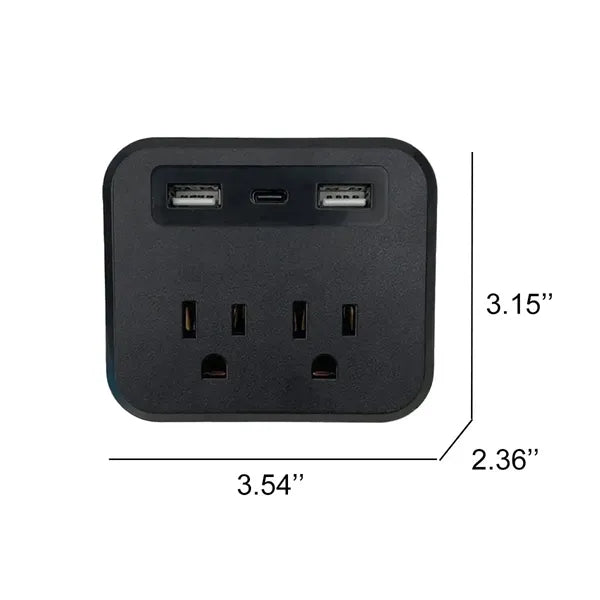 Dual Outlet Wall Adapter With Usb Ports