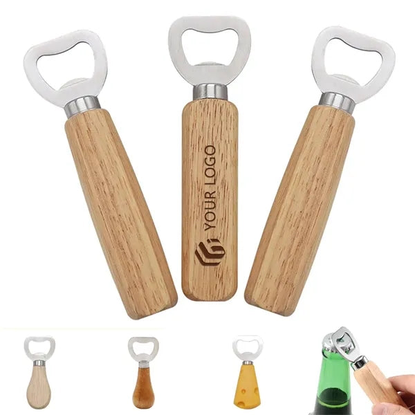 Party wedding home bar beer bottle opener with wooden handle