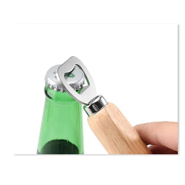 Party wedding home bar beer bottle opener with wooden handle