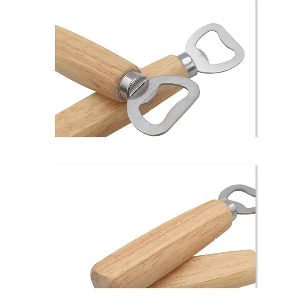 Party wedding home bar beer bottle opener with wooden handle