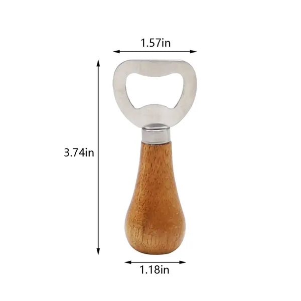 Party wedding home bar beer bottle opener with wooden handle