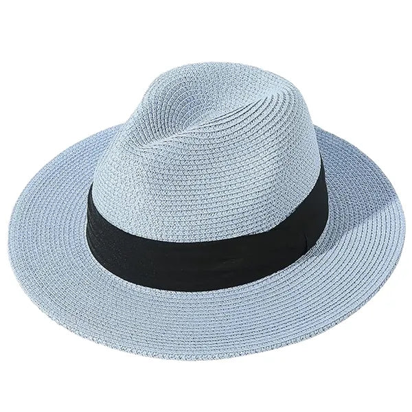 Wide-brimmed Straw Panama Rolled-brim Hat