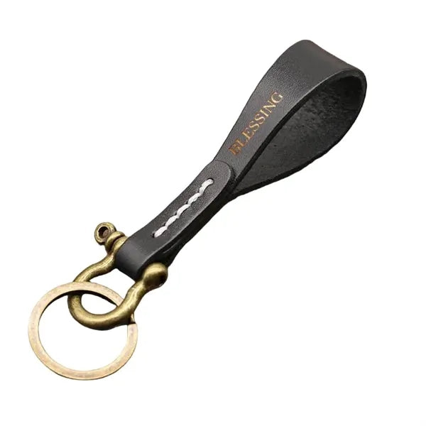 Engraved Eco Faux Leather Key Fob, Durable Sustainabl