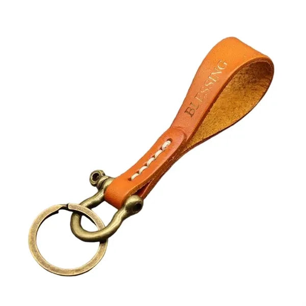 Engraved Eco Faux Leather Key Fob, Durable Sustainabl