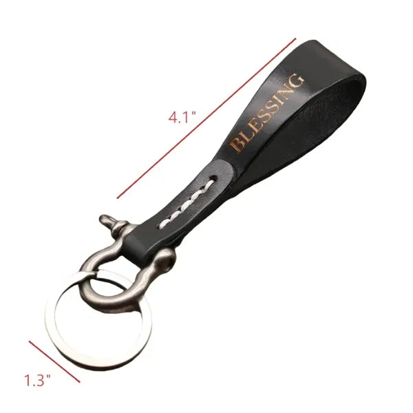 Engraved Eco Faux Leather Key Fob, Durable Sustainabl