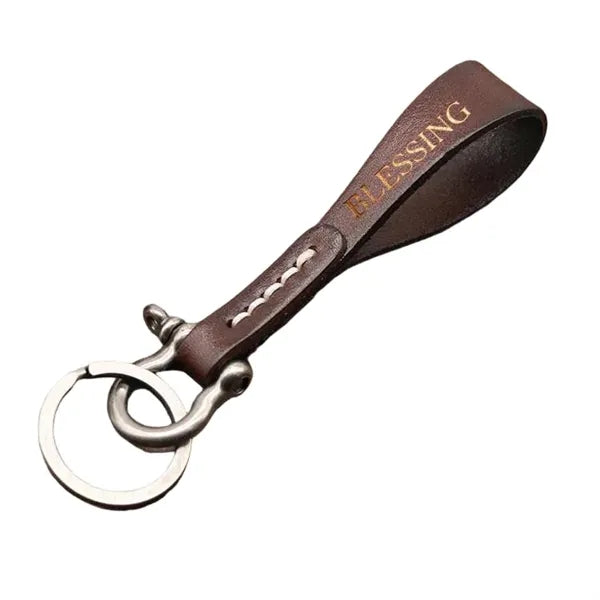 Engraved Eco Faux Leather Key Fob, Durable Sustainabl