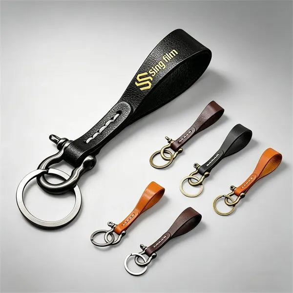 Engraved Eco Faux Leather Key Fob, Durable Sustainabl