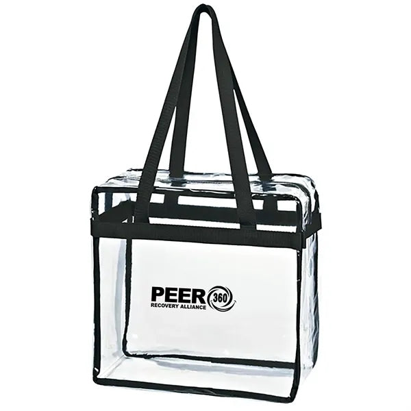 Clear Zipper Stadium Tote Bag - Full Color Printing