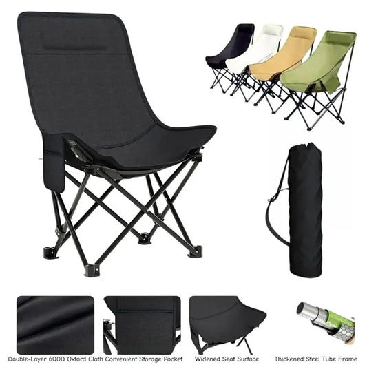 High Back Folding Camping Moon Chair Portable Outdoor Picnic