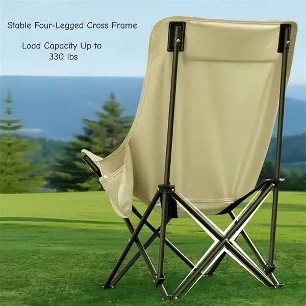 High Back Folding Camping Moon Chair Portable Outdoor Picnic