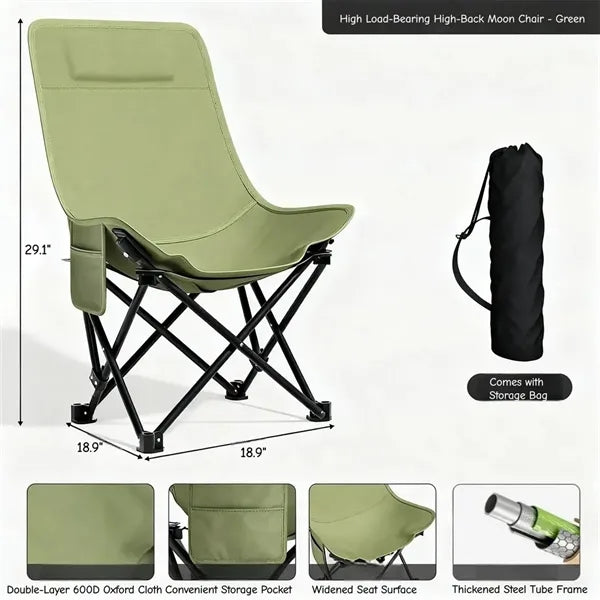 High Back Folding Camping Moon Chair Portable Outdoor Picnic