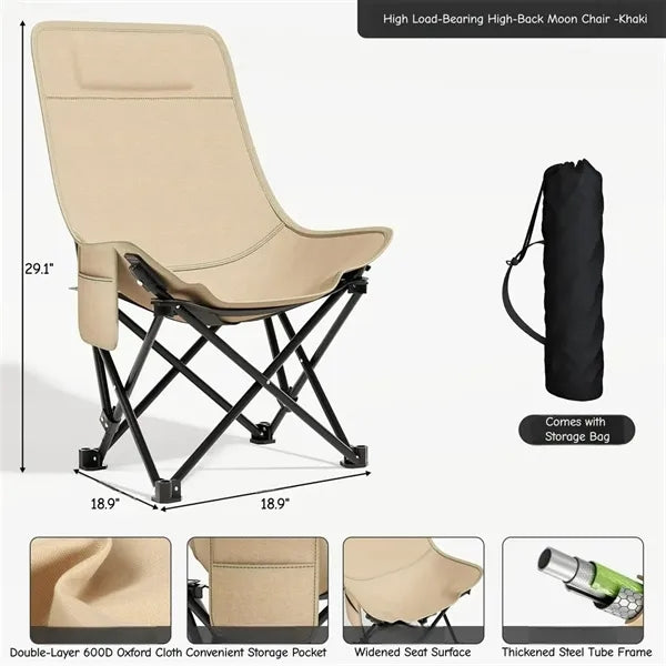 High Back Folding Camping Moon Chair Portable Outdoor Picnic