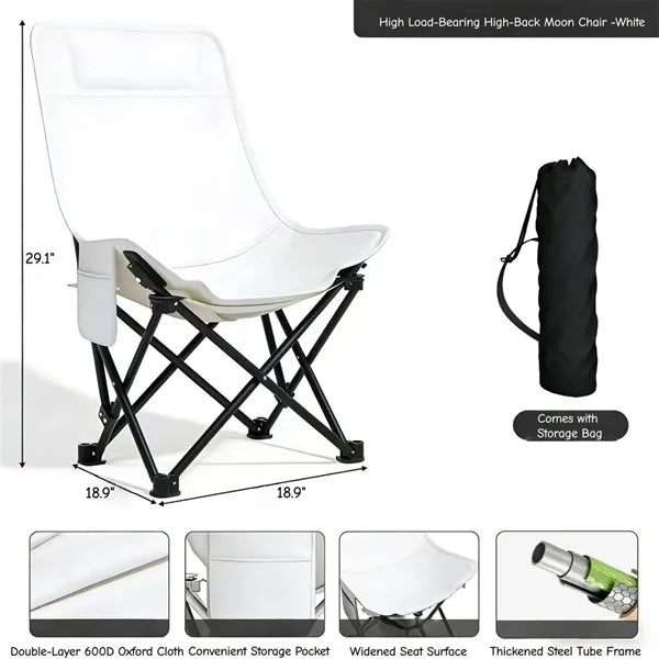 High Back Folding Camping Moon Chair Portable Outdoor Picnic