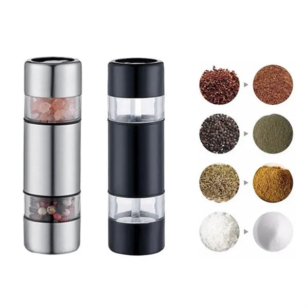 2-in-1 Dual Ended Manual Salt & Pepper Grinder Mill