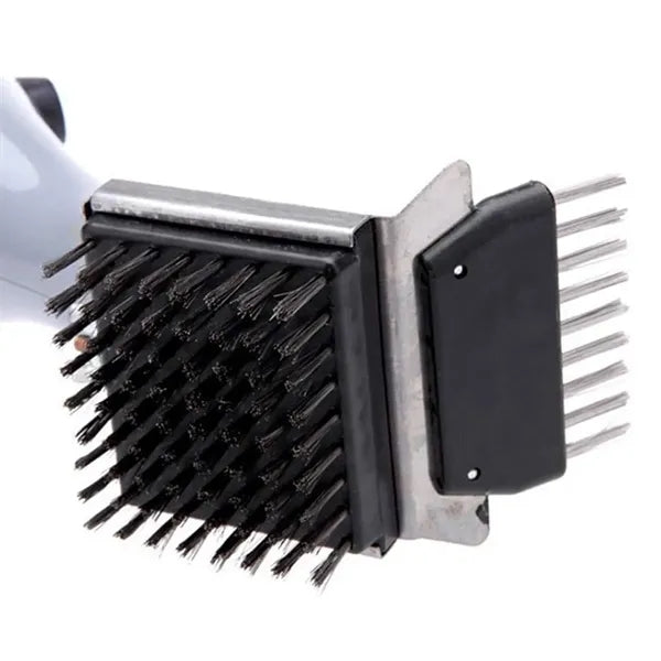 BBQ Grill Cleaning Brush w/ Stainless Steel Bristles&Scraper