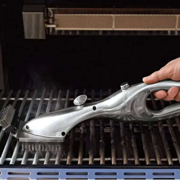 BBQ Grill Cleaning Brush w/ Stainless Steel Bristles&Scraper