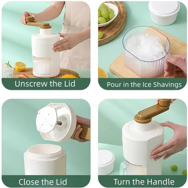 Manual Ice Crusher, Hand Crank Shaved Machine for Home