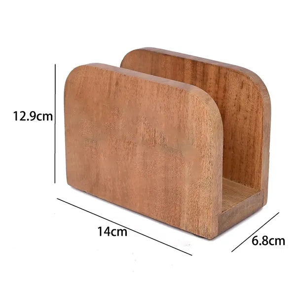 Wooden Napkin Holder & Tabletop Tissue Dispenser Stand
