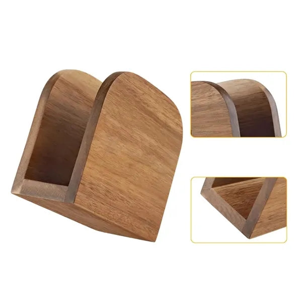 Wooden Napkin Holder & Tabletop Tissue Dispenser Stand