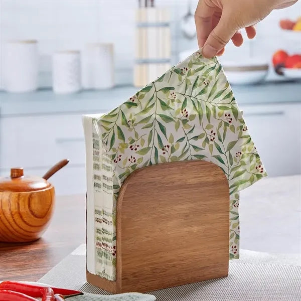 Wooden Napkin Holder & Tabletop Tissue Dispenser Stand