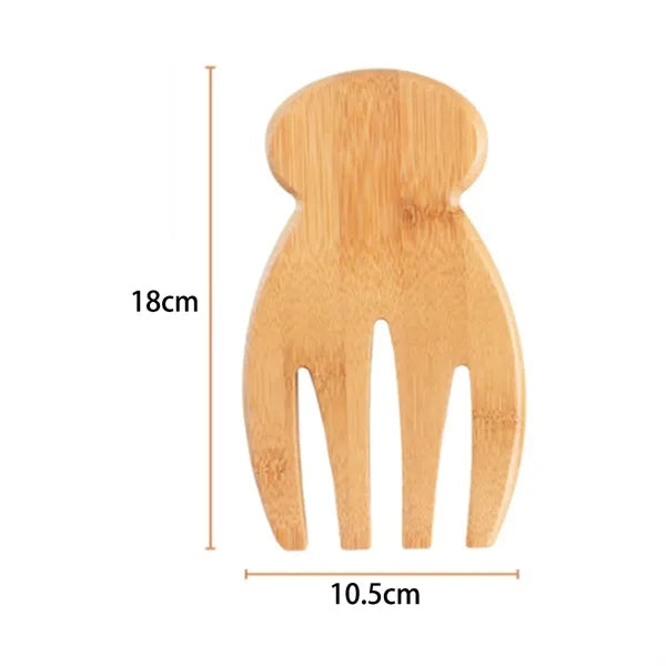 Premium Thickened Bamboo Salad Hands with Anti-Slip Rim Hook