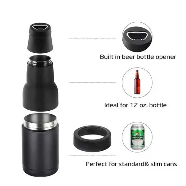 4-in-1 Design Slim Can Beer Bottle Insulators