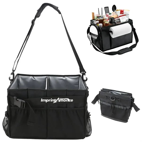 Foldable BBQ Tool Organizer & Camping Bag w/ Shoulder Strap