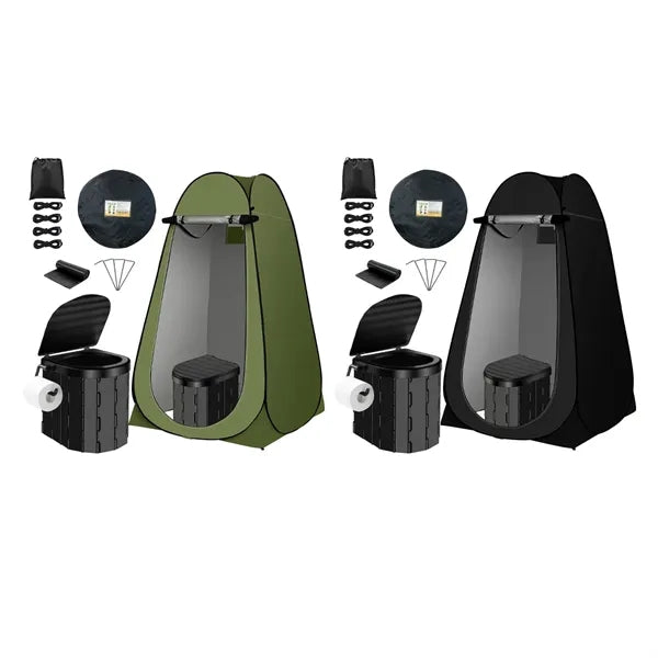 Pop Up Tent and Toilet Outdoor Bathroom Kit