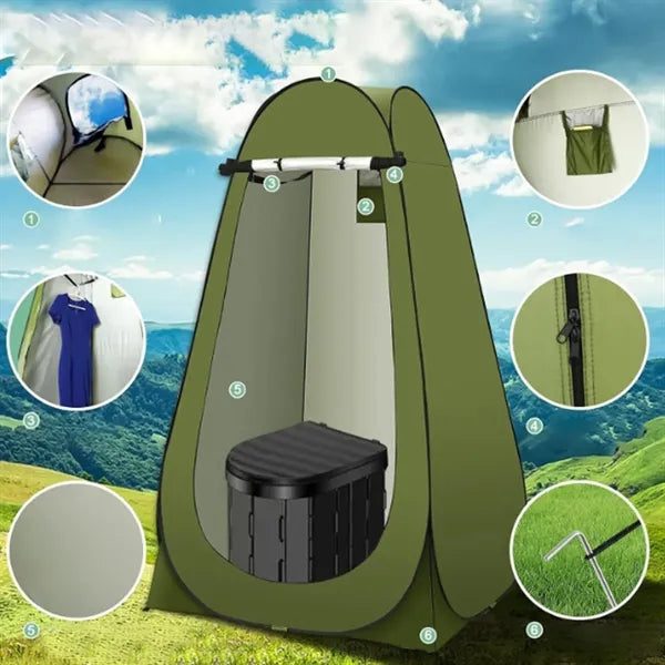 Pop Up Tent and Toilet Outdoor Bathroom Kit
