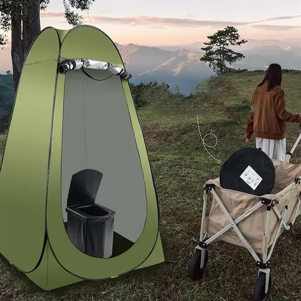 Pop Up Tent and Toilet Outdoor Bathroom Kit