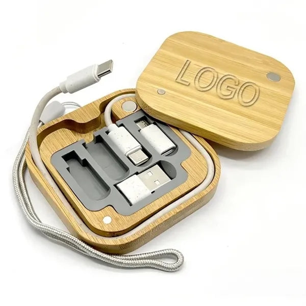 Bamboo Multi-Interface Charging Cable Set