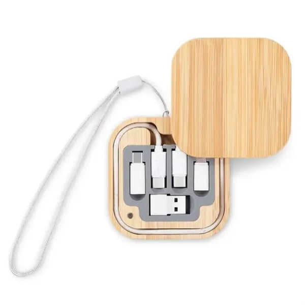 Bamboo Multi-Interface Charging Cable Set