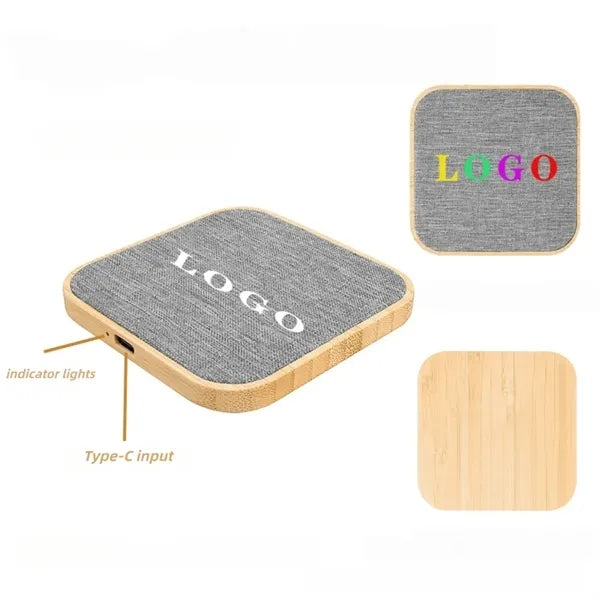 Bamboo RPET Wireless Charger, Eco-Friendly Tech Gift
