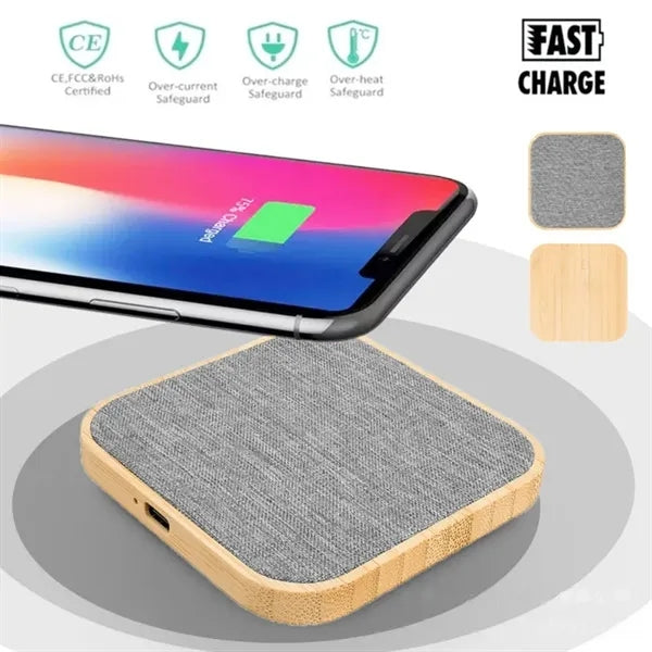 Bamboo RPET Wireless Charger, Eco-Friendly Tech Gift