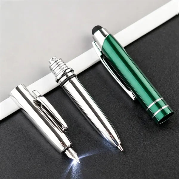 Metal LED Flashlight Office Stylus Pen