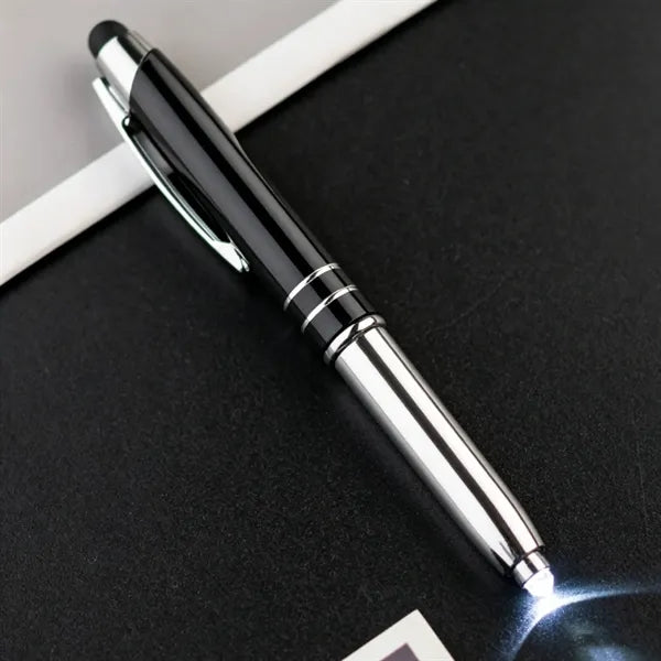 Metal LED Flashlight Office Stylus Pen