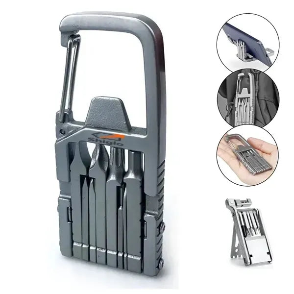 Bike Repair Tool Kit 13-in-1 Keychain Multitool Phone Stand