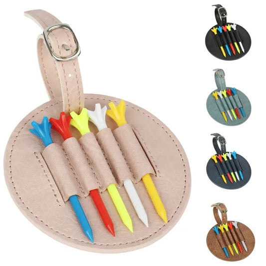 PU Golf Tee Holder with Five Ball Pegs