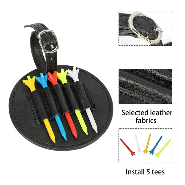 PU Golf Tee Holder with Five Ball Pegs
