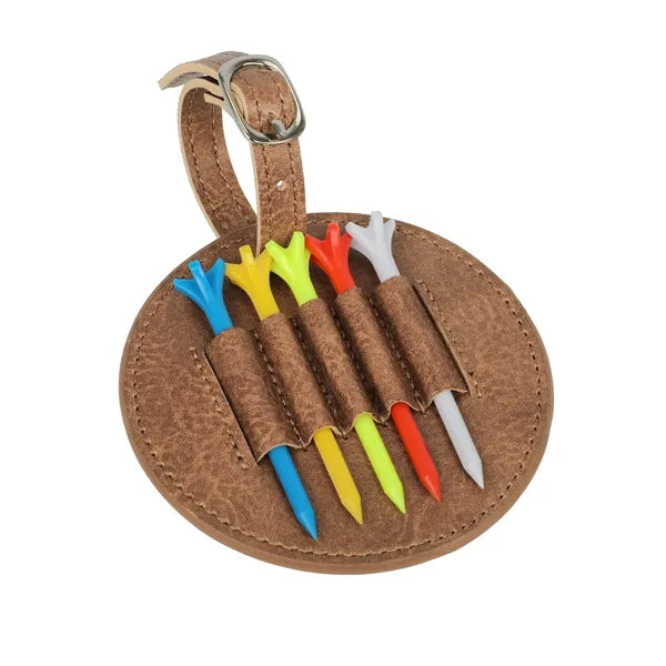 PU Golf Tee Holder with Five Ball Pegs