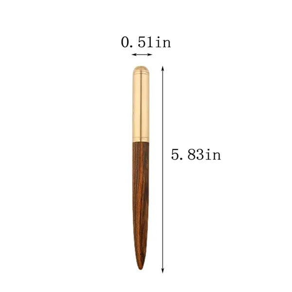 Brass and sandalwood business ink-cartridge fountain pen