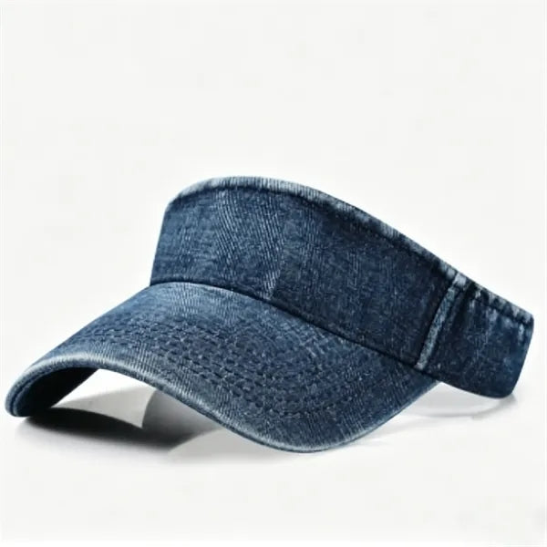 Washed Cotton Denim Empty Top Sport Sun Visor
