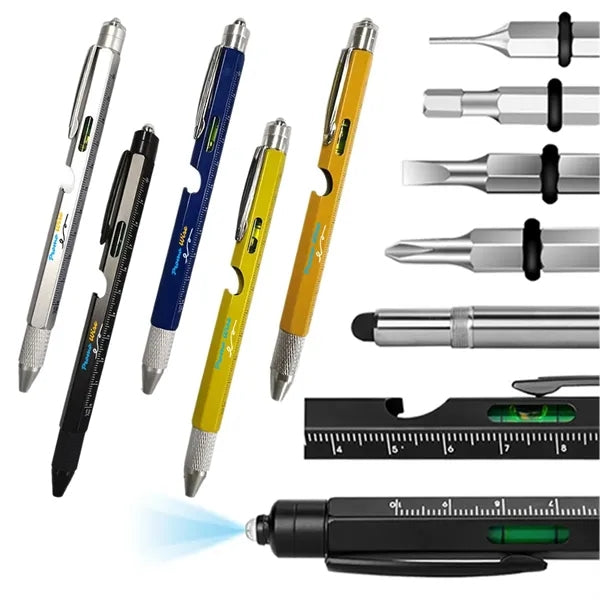 9-in-1 Multi Tool Pen with LED Light and Bottle Opener