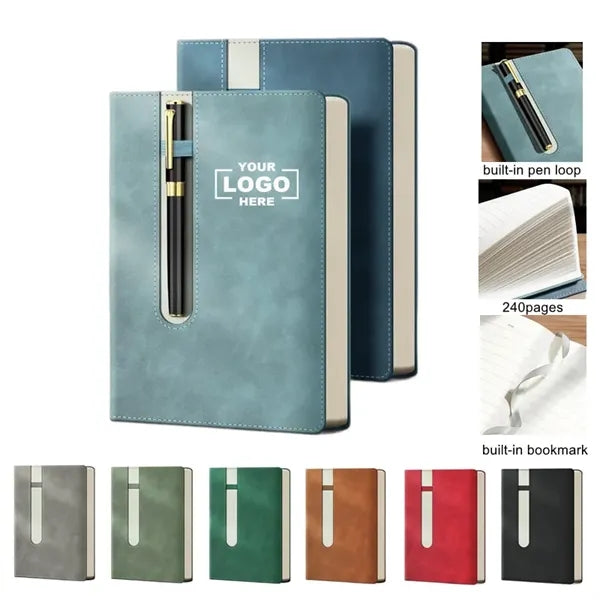 A5 Leather Notebook with Pen Loop Travel Journal