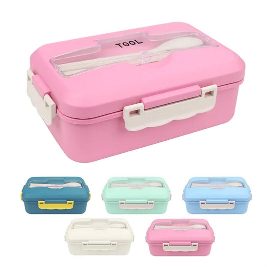 Wheat Straw Bento Lunch Box W/ Lid & Utensils